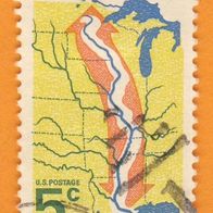 USA 1966 Mi.910 Landkarte mit Nummernstempel