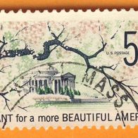 USA 1966 Mi.909 x. normales Papier Kirschblüten sauber gestempelt