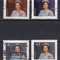 Kanada, 1990 Mi. 1213, 1991 Mi. 1269, 1992 Mi. 1339, Königin, 4 Briefm., gest.