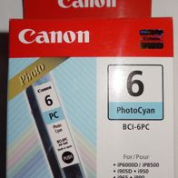 S Canon 6 BCI-6PC Originalpatrone Photo Cyan Tintenpatrone 13 ml unbenutzt Druckerpat
