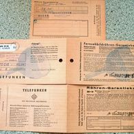 D Telefunken Garantiekarte und alte Beschreibung für Fernseher für die Sammlung Retro