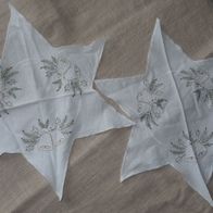 TWG Weihnachtsdecke Deckchen 2 Stk 40cm Sternform weiß Baumwolle einwandfrei erhalten