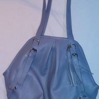 TL Tasche Handtasche Schultertasche blau Textilleder 350 Gramm1Tag kurz benutzt Tasch