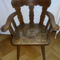 D Stuhl alter Lehnstuhl Vollholz zum neu Lackieren Armlehnstuhl Stuhl ansonsten ein