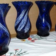 DP Vase aus Glas 4 Stk gleiche Form Blumenvase blau 26,5H 10,5 14,8 13 Glasvase Vase