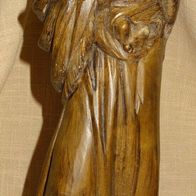 DP Madonna mit Kind Marienfigur stehen auf Sockel Gipsfigur holzoptik H39 10x10 sehr