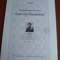 Ersttagsblatt 24/1981, Carl von Clausewitz, BRD