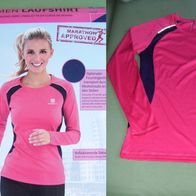 Route 66 Damen Laufshirt Gr.L Rosa Blau Mesheinsatz Reflektierend Jogging Sportshirt