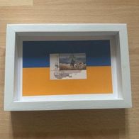 Briefmarke Ukraine MOCKBA DONE 14.04.2022 in Rahmen