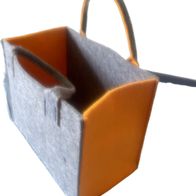 Aufbewahrungstasche Einkaufstasche Handtasche Tasche Flies orange grau