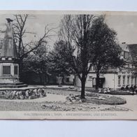 Ak Waltershausen in Thüringen: Kriegerdenkmal und Stadtbad, 1916