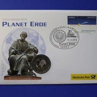 Deutschland 2016 Numisbrief 5 Euro Sammlermünze - Planet Erde - Prägestätte F