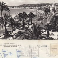 AK Nizza Nice Cote d´Azur Promenade viele Autos Strand - s/ w