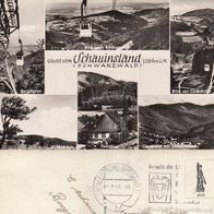 AK Schauinsland Schwarzwald Seilbahn Mehrbildkarte s/ w von 1955