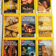 9 Hefte National Geographic Deutschland aus 2000 2001 2002 2003 gemischt