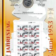 Bund BRD - Numisblatt 3/2003 - " 50 Jahre 17. Juni 1953 " - Kleinbogen + Münze