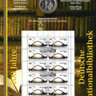 Bund BRD - Numisblatt 4/2012 - " 100 Jahre Deutsche Nationalbibliothek " - KB + Münze