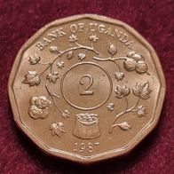 14264(11) 2 Shillings (Uganda) 1987 in UNC ............ von * * * Berlin-coins * * *