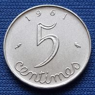 3833(6) 5 Centimes (Frankreich) 1961 in vz ................ * * * Berlin-coins * * *