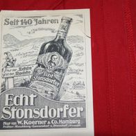 Werbezettel "Echt Stonsdorfer" von 1950