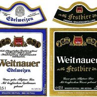 ALT ! Bieretiketten "Edelweizen" + "Festbier" Brauerei Weitnau † 1995 Oberallgäu