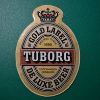 NORWAY 1990-94 / Advertising Stiker / TUBORG BEER GOLD LABEL / 12 cm