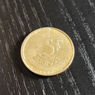 Belgien 5 Francs goldfarben Münze zufälliges Jahr!