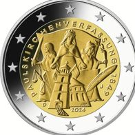 BRD : Satz 5 x 2 Euro Sondermünzen Paulskirchen Verfassung 2024 ADFGJ