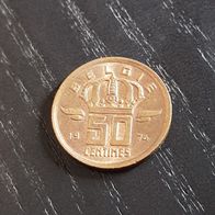Belgien 50 Centimes Münze zufälliges Jahr!