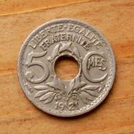5 Centimes 1921 Frankreich
