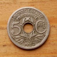 5 Centimes 1922 Frankreich