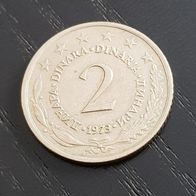 Jugoslawien 2 Dinara Münze zufälliges Jahr!