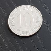 Jugoslawien 10 Dinara Münze klein zufälliges Jahr!