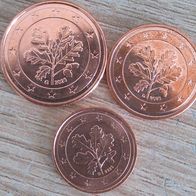 1 2 und 5 Euro Cent BRD 2023 D bzw G vorzüglich aus Umlauf Deutschland vz gem. Bild