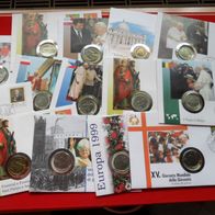 Vatikan 1996 -2000 14 Numisbriefe mit 100 + 500 Lire Sonderstempel Sonderriefmarke