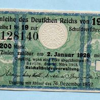 Zins - Kupons der Anleihe 1918 Buchstabe i 5,00 Mark (Zust. 1)