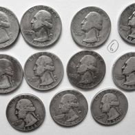 11x Quarter Dollar USA 1945 - 1950 - Washington Silver Quarter (6)