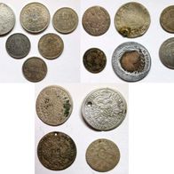 16x Korona, Florin, Kreuzer Silbermünzen Österreich