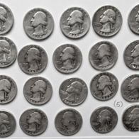 20x Quarter Dollar USA 1940 - 1945 - Washington Silver Quarter (5)
