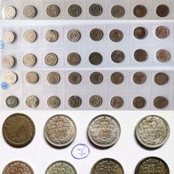 54x 10 Cent Silbermünzen Niederlande Sammlungsauflösung! (4,5,6,7)