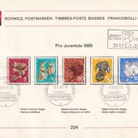 Schweiz MiNr. 826-830 ETB gestempelt M€ 3,00 #G110
