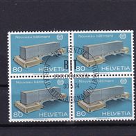 Schweiz BIT/ ILO MiNr. 104 Viererblock gestempelt M€ >4,00 #1230