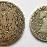 1 Dollar USA 1884O Morgan + ½ Dollar USA 1949 Franklin