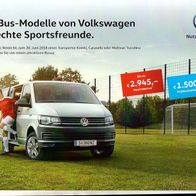 VW Bus-Modelle ( Österreich ) 2018 , 2 Seiten