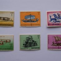 6 Briefmarken-Konvolut San Marino - postfrisch / ungestempelt