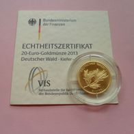 Deutschland BRD 2013 20 Euro Gold Kiefer D