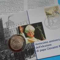 Vatikan 1997 1000 Lire Silber als Numisbrief Papst Paul II.