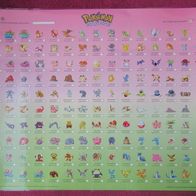 Pokemon Poster "Schnapp sie Dir alle" laminiert 40x50 150 Figuren 1. Generation