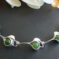 Armband mit Jade, Silber 925/ Vintage