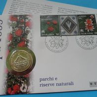 Vatikan 1997 1000 Lire Silber als Numisbrief Naturpark Europa